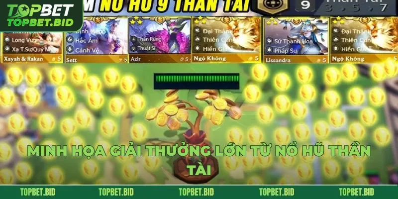 Minh họa giải thưởng lớn từ nổ hũ thần tài